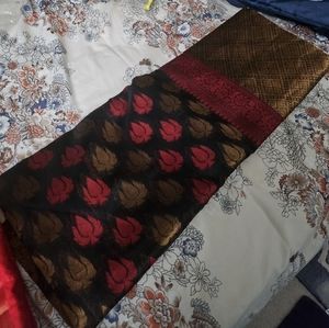 Black and Red Cotton Saree